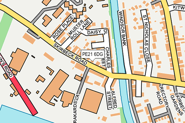 PE21 6DG map - OS OpenMap – Local (Ordnance Survey)