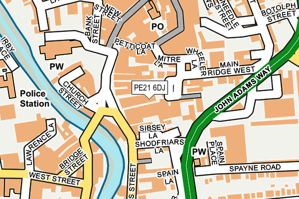 PE21 6DJ map - OS OpenMap – Local (Ordnance Survey)