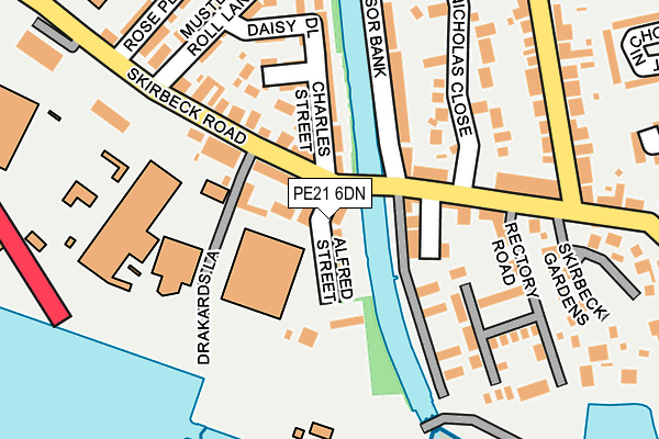 PE21 6DN map - OS OpenMap – Local (Ordnance Survey)