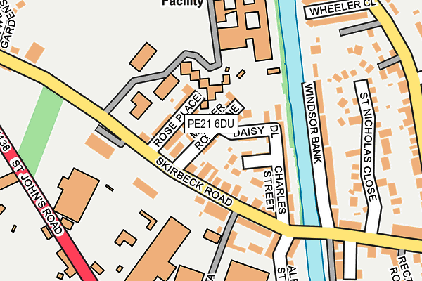 PE21 6DU map - OS OpenMap – Local (Ordnance Survey)