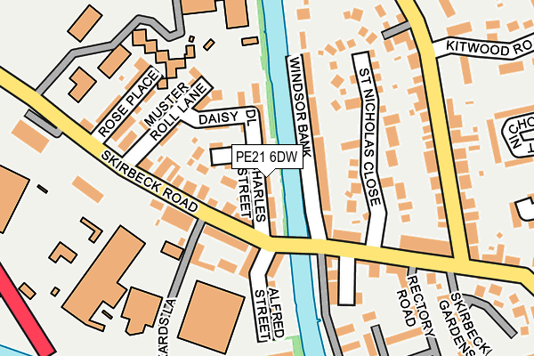 PE21 6DW map - OS OpenMap – Local (Ordnance Survey)
