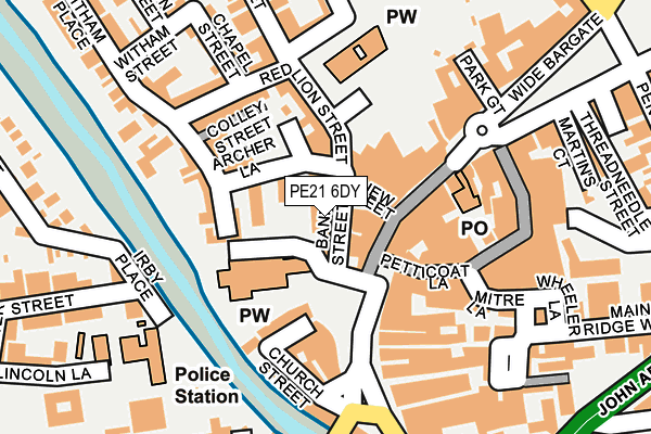 PE21 6DY map - OS OpenMap – Local (Ordnance Survey)