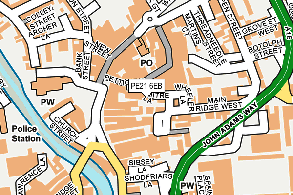 PE21 6EB map - OS OpenMap – Local (Ordnance Survey)
