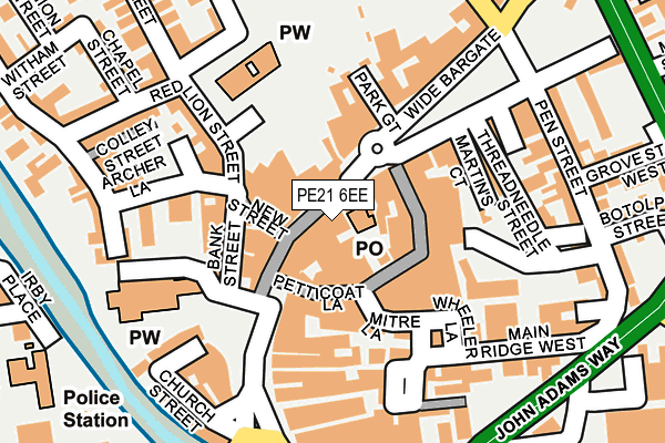 PE21 6EE map - OS OpenMap – Local (Ordnance Survey)