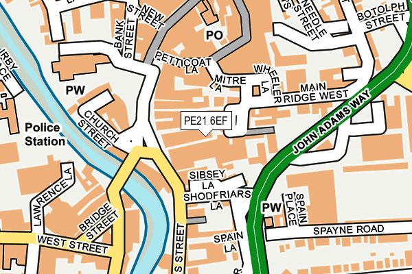 PE21 6EF map - OS OpenMap – Local (Ordnance Survey)