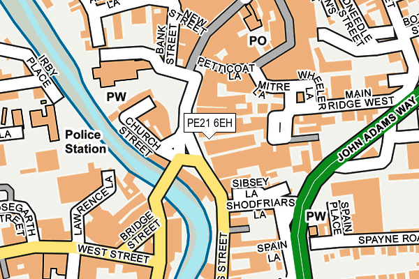 PE21 6EH map - OS OpenMap – Local (Ordnance Survey)