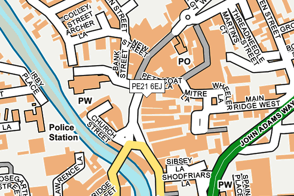 PE21 6EJ map - OS OpenMap – Local (Ordnance Survey)