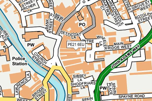 PE21 6EU map - OS OpenMap – Local (Ordnance Survey)