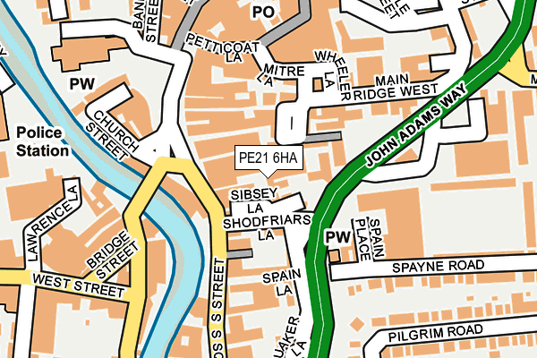 PE21 6HA map - OS OpenMap – Local (Ordnance Survey)