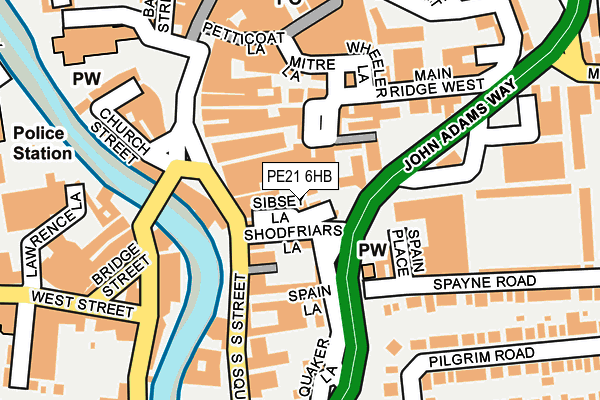 PE21 6HB map - OS OpenMap – Local (Ordnance Survey)