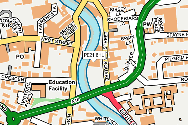 PE21 6HL map - OS OpenMap – Local (Ordnance Survey)