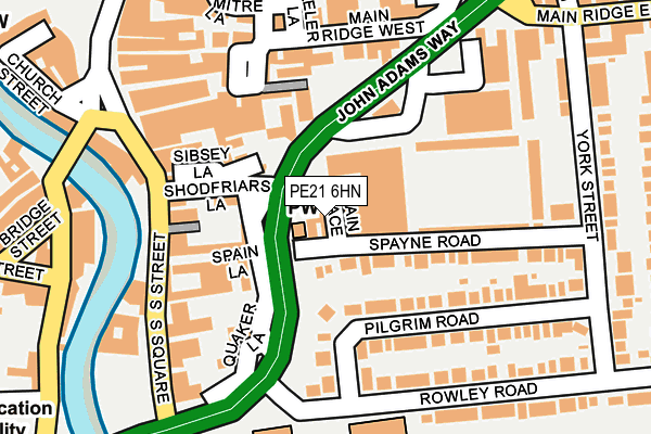PE21 6HN map - OS OpenMap – Local (Ordnance Survey)