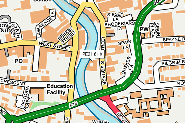 PE21 6HX map - OS OpenMap – Local (Ordnance Survey)