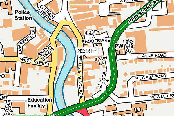 PE21 6HY map - OS OpenMap – Local (Ordnance Survey)