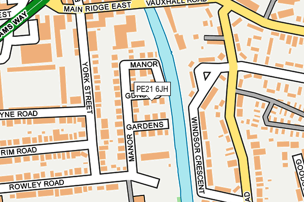PE21 6JH map - OS OpenMap – Local (Ordnance Survey)
