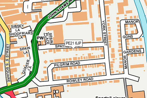 PE21 6JP map - OS OpenMap – Local (Ordnance Survey)