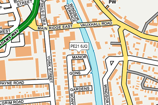 PE21 6JQ map - OS OpenMap – Local (Ordnance Survey)