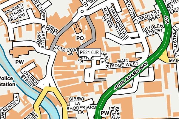 PE21 6JR map - OS OpenMap – Local (Ordnance Survey)