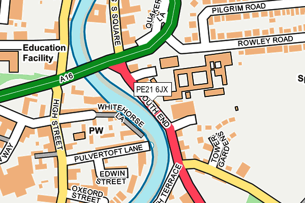 PE21 6JX map - OS OpenMap – Local (Ordnance Survey)