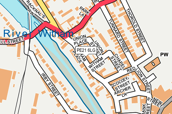 PE21 6LG map - OS OpenMap – Local (Ordnance Survey)
