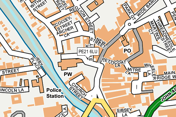 PE21 6LU map - OS OpenMap – Local (Ordnance Survey)