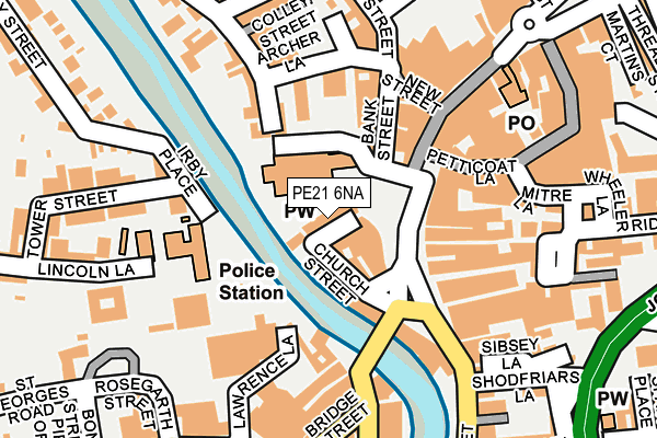 PE21 6NA map - OS OpenMap – Local (Ordnance Survey)