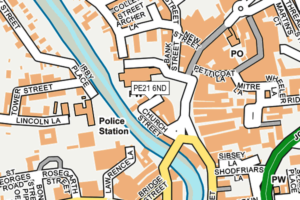 PE21 6ND map - OS OpenMap – Local (Ordnance Survey)