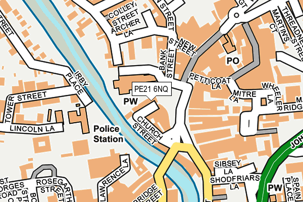 PE21 6NQ map - OS OpenMap – Local (Ordnance Survey)