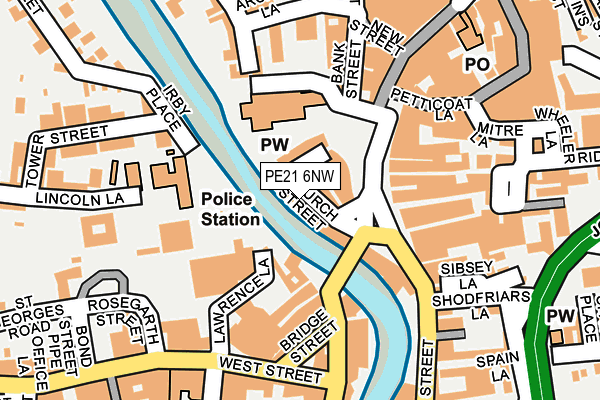 PE21 6NW map - OS OpenMap – Local (Ordnance Survey)