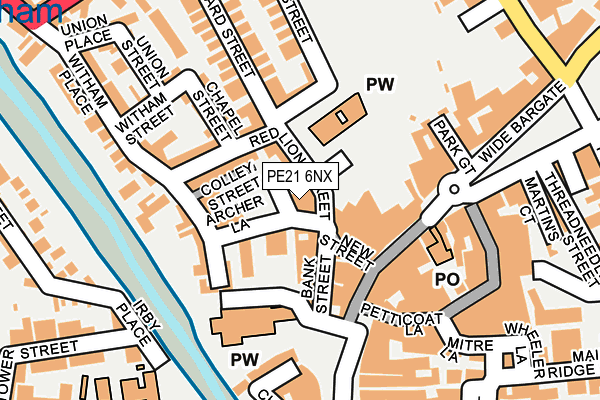 PE21 6NX map - OS OpenMap – Local (Ordnance Survey)