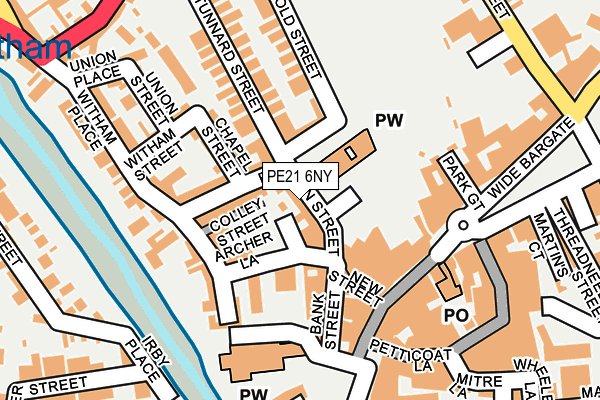 PE21 6NY map - OS OpenMap – Local (Ordnance Survey)