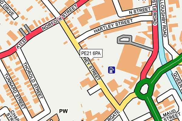 PE21 6PA map - OS OpenMap – Local (Ordnance Survey)