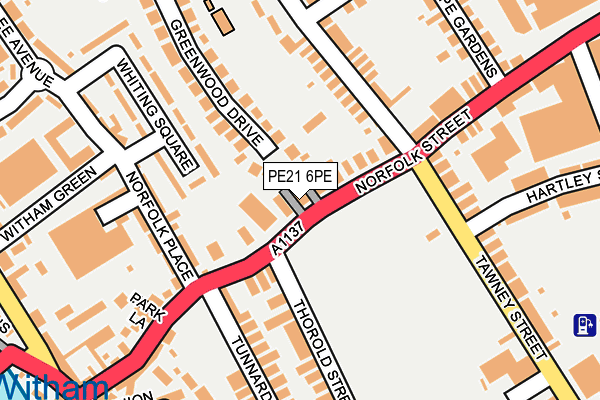 PE21 6PE map - OS OpenMap – Local (Ordnance Survey)