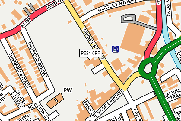 PE21 6PF map - OS OpenMap – Local (Ordnance Survey)
