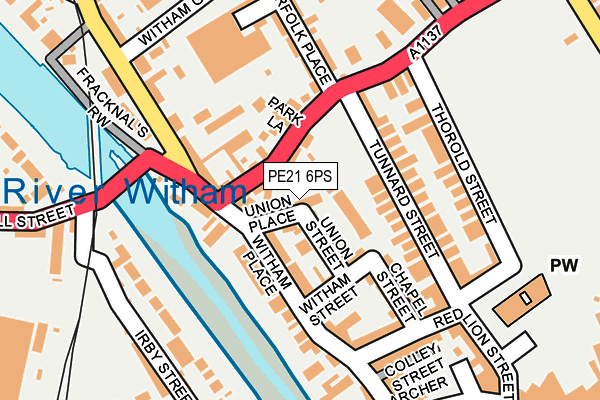 PE21 6PS map - OS OpenMap – Local (Ordnance Survey)
