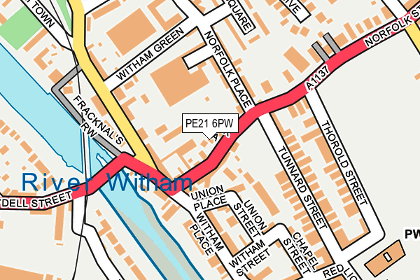 PE21 6PW map - OS OpenMap – Local (Ordnance Survey)