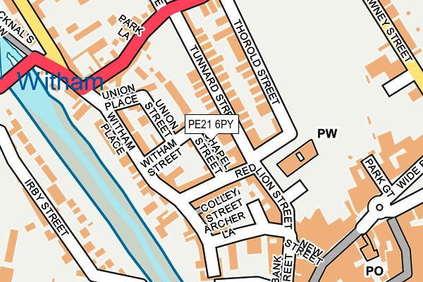 PE21 6PY map - OS OpenMap – Local (Ordnance Survey)