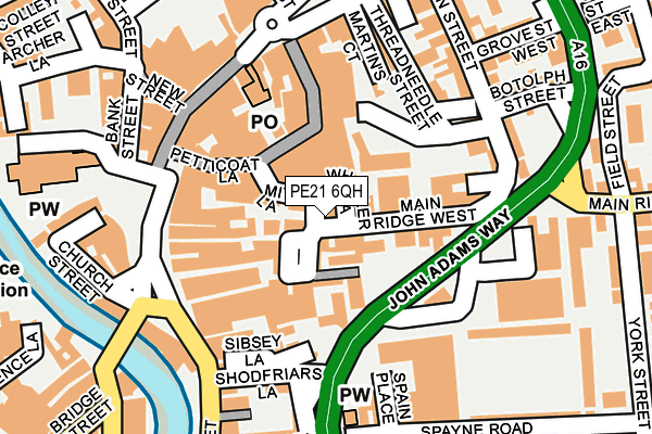 PE21 6QH map - OS OpenMap – Local (Ordnance Survey)
