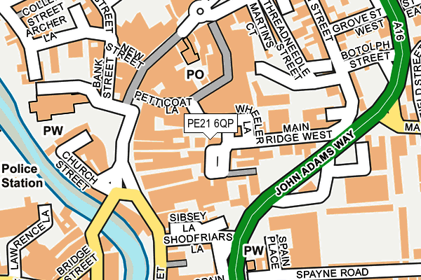 PE21 6QP map - OS OpenMap – Local (Ordnance Survey)
