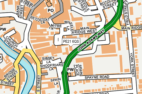 PE21 6QS map - OS OpenMap – Local (Ordnance Survey)