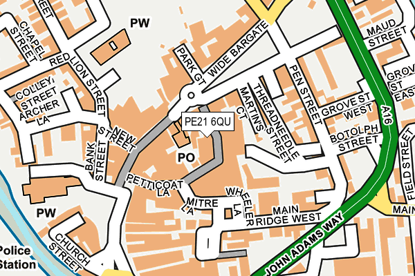 PE21 6QU map - OS OpenMap – Local (Ordnance Survey)