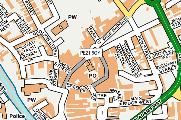 PE21 6QY map - OS OpenMap – Local (Ordnance Survey)