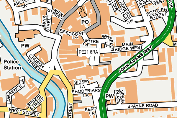PE21 6RA map - OS OpenMap – Local (Ordnance Survey)
