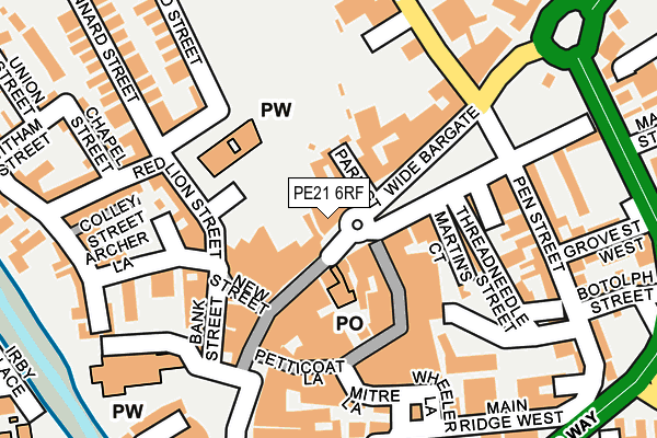 PE21 6RF map - OS OpenMap – Local (Ordnance Survey)