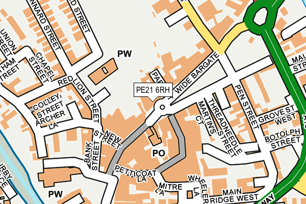 PE21 6RH map - OS OpenMap – Local (Ordnance Survey)