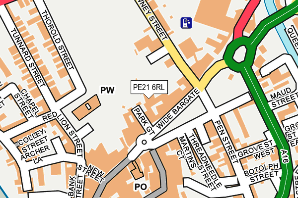 PE21 6RL map - OS OpenMap – Local (Ordnance Survey)