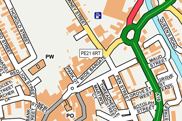 PE21 6RT map - OS OpenMap – Local (Ordnance Survey)