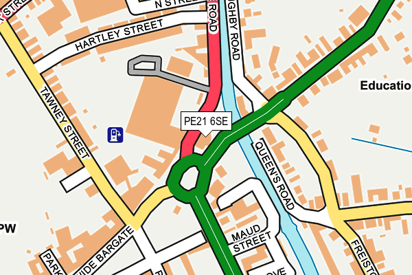 PE21 6SE map - OS OpenMap – Local (Ordnance Survey)
