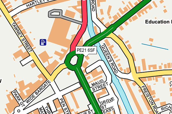PE21 6SF map - OS OpenMap – Local (Ordnance Survey)