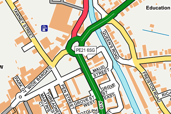 PE21 6SG map - OS OpenMap – Local (Ordnance Survey)